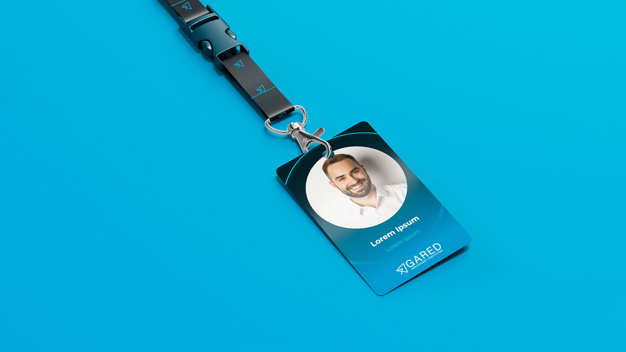 Gafete moderno y elegante de empleado.